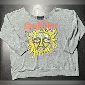 Sublime Size XL OverSized Vintage Off The Shoulder Up Cycled Sweatshirt